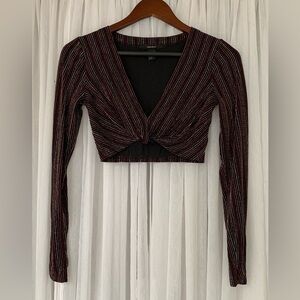 Sparkle the Night Away!  Black and Metallic Striped Shrug